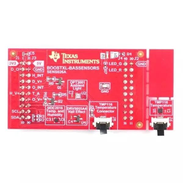 TEXAS INSTRUMENTS Ambient Light, Hall Effect, Humidity & Temperature Sensor Plug-In Module 3.3 V Operating Supply Voltage, BOOSTXL-BASSENSORS