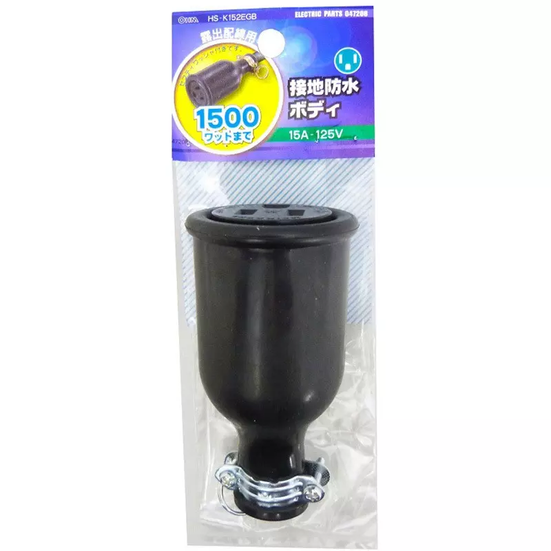 OHM ELECTRIC Rubber Body 15 A Current 125 V Voltage Flat blade, HS-K152EGB