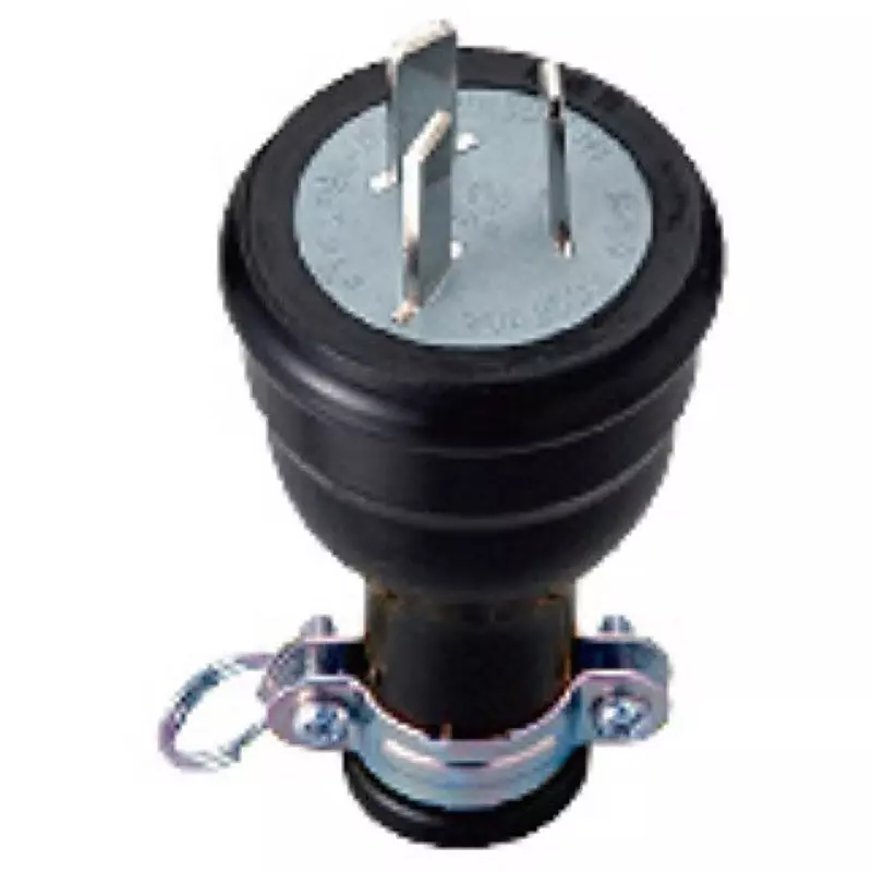 OHM ELECTRIC Rubber Plug 15 A Current 250 V Voltage Flat blade, MP2519N