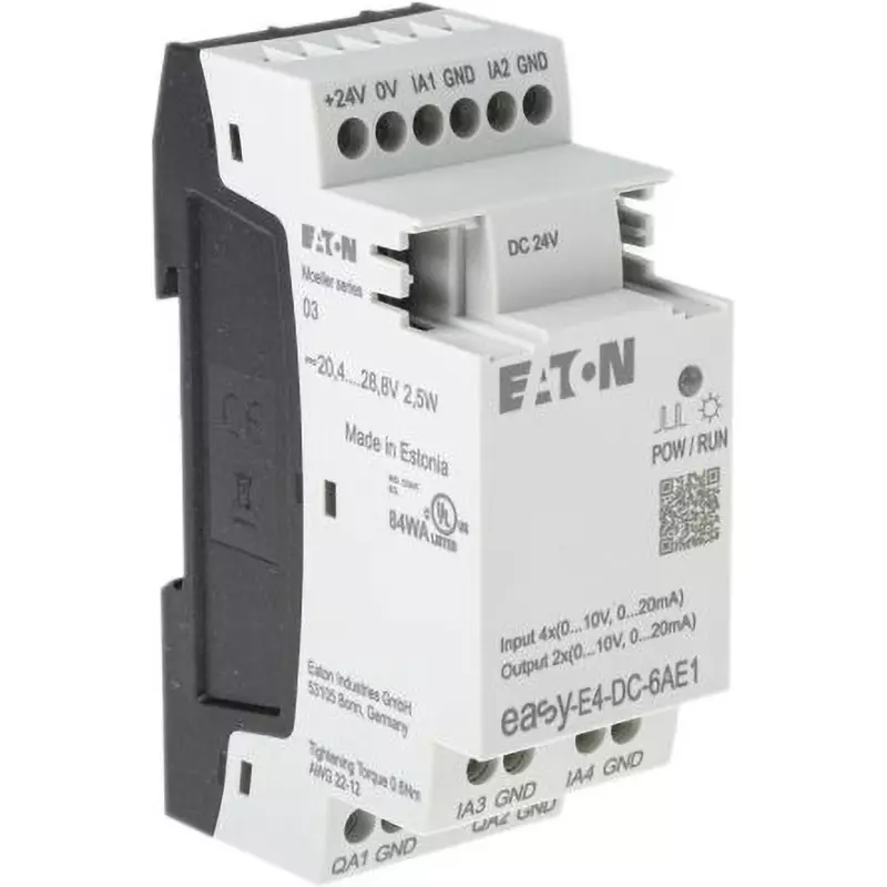 EATON Logic Module Analog 24 DC V Power Supply Voltage 2 No. of Output Analogue Output Type, EASY-E4-DC-6AE1