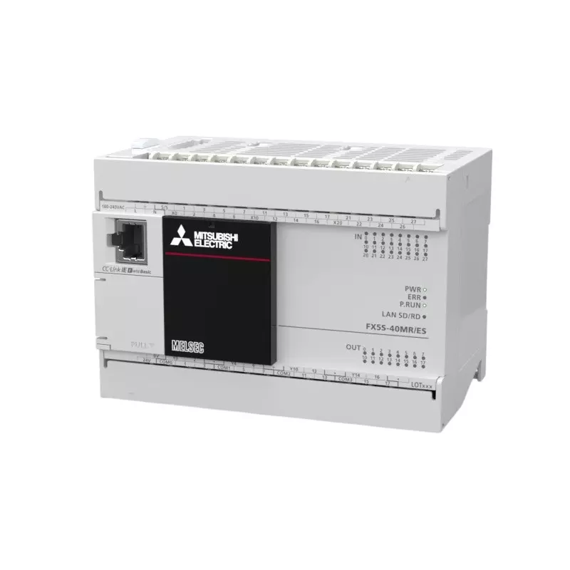 Mitsubishi Electric MELSEC IQ-F SERIES PLC CPU Module FX5S Type with 24 Digital Inputs and 16 Relay Output, FX5S-40MR/ES-G