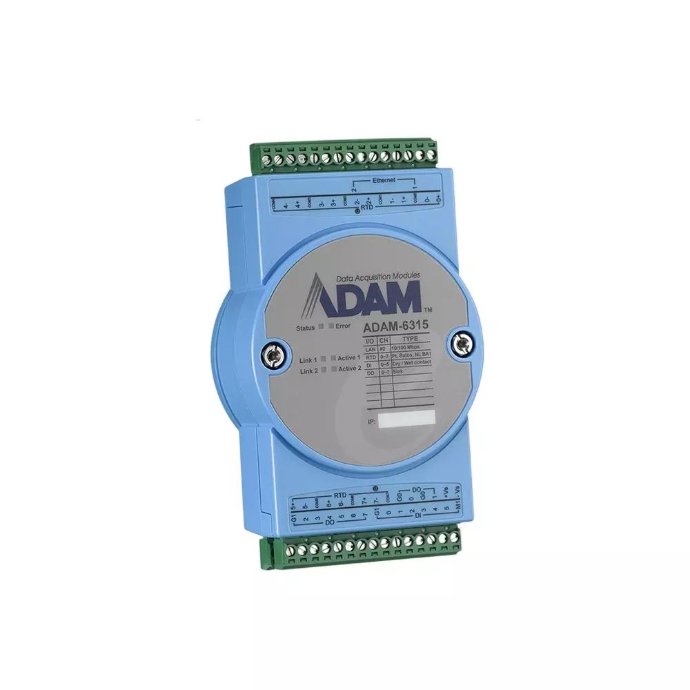 Advantech Ethernet Module 10 to 30 V DC Input Power 2500 V DC Insulation Voltage, ADAM-6315-A1