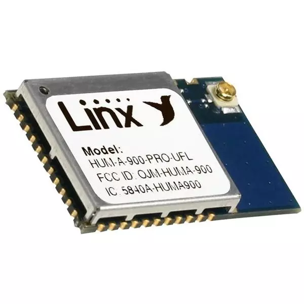 TE CONNECTIVITY HumAPRO Transceiver 25 dBm Output Power 902 MHz to 928 MHz, HUM-A-900-PRO-UFL