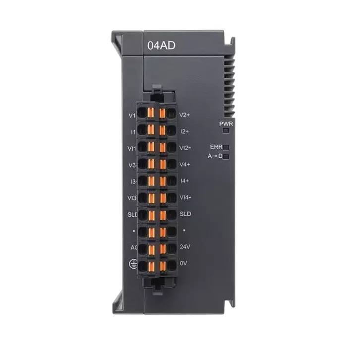 Delta 4 Channel Analog Input Module with 16 Bit Resolution, Rectangular Shape Plastic Body, AS04AD-A