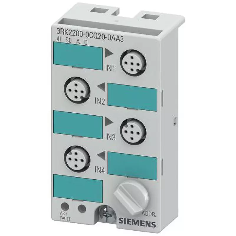 Siemens Digital I/O Module 26.5 to 31.6 V Rated Voltage Voltage Input Method 4.0 No. of Inputs, 3RK2200-0CQ20-0AA3