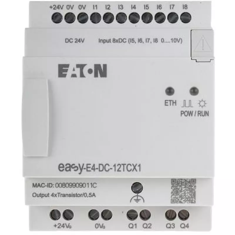 EATON Logic Module Transistor 24 DC V Power Supply Voltage 4 No. of Output Transistor Output Type, EASY-E4-DC-12TCX1