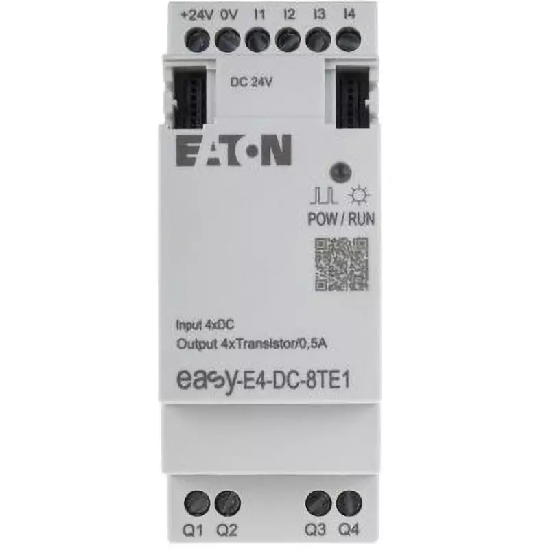 EATON Logic Module Transistor 24 DC V Power Supply Voltage 4 No. of Output Transistor Output Type, EASY-E4-DC-8TE1