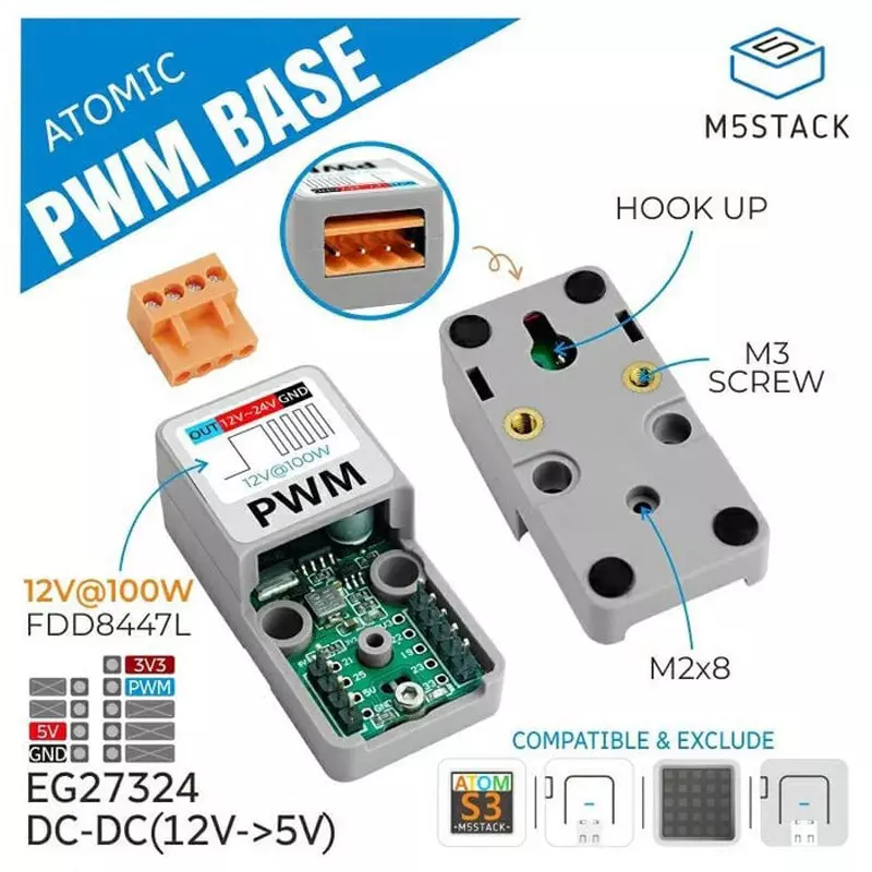 M5Stack PWM Base 24x48x18 mm Dimension, M5STACK-A114