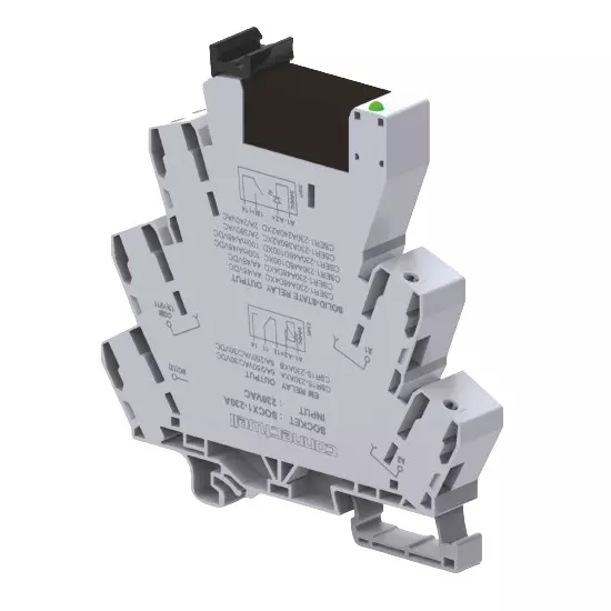 Connectwell Slim Relay Module 2CO 24 V Rail Mount with Pluggable Relay, CSR2S-24UYC