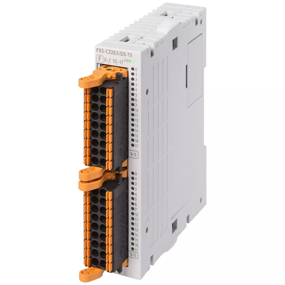 Mitsubishi Electric MELSEC IQ-F Series I/O Extension Module with Spring Clamp, 24 V DC, Inputs and 32 Transistor Output (Sink), FX5-C32EYT/D-TS