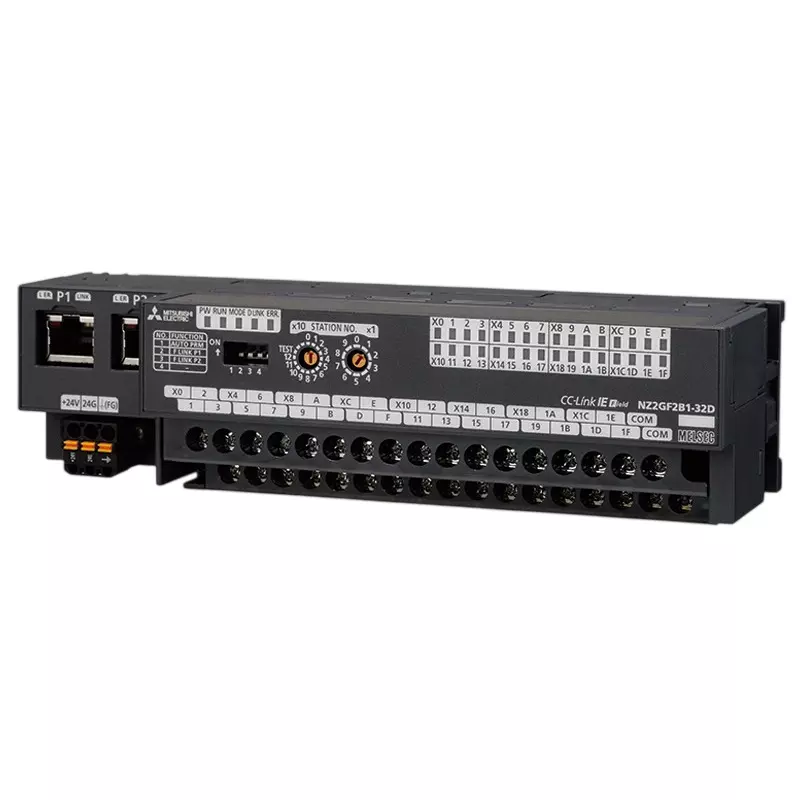 Mitsubishi Electric CC-LINK IE Field Network Digital Input Remote Unit Module with 32 Digital Input, 24 V DC and 0-70 ms Response Time, NZ2GF2B1-32D