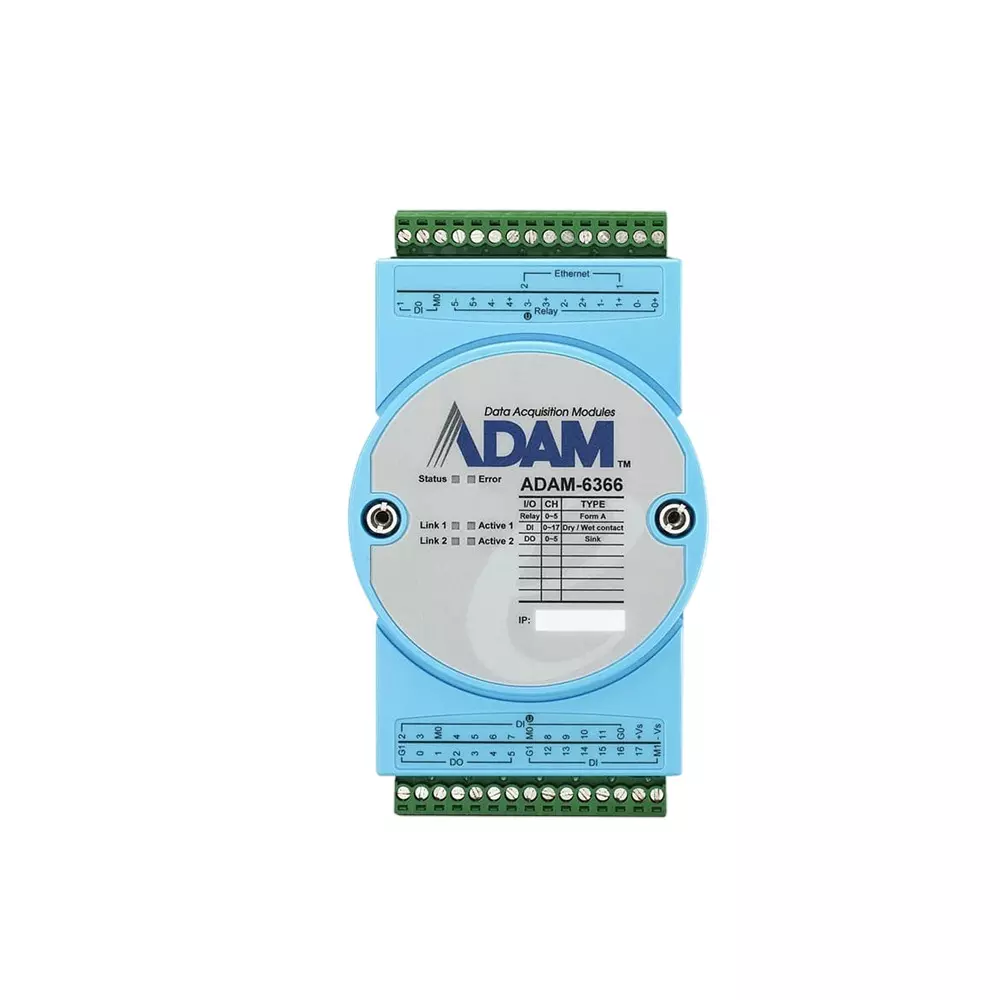 Advantech Ethernet Module 10 to 30 V DC Input Power 2500 V DC Insulation Voltage, ADAM-6366-A1