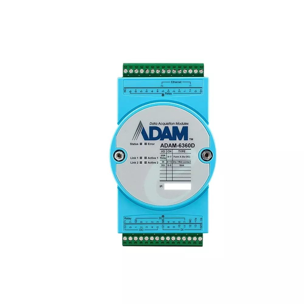 Advantech Ethernet Module 10 to 30 V DC Input Power 2500 V DC Insulation Voltage, ADAM-6360D-A1