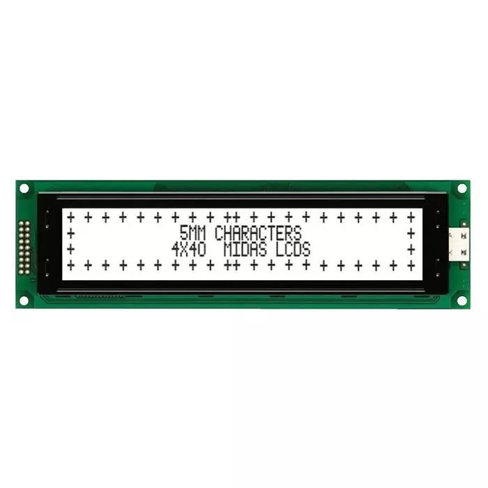 MIDAS DISPLAYS DISPLAY, ALPHANUMERIC, 40X4, WHITE, MC44005A6W-FPTLW-V2