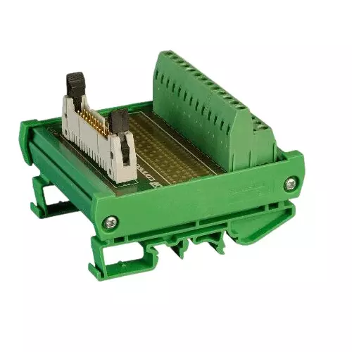 Connectwell IDC Module 26 Pin with Component Mounting Hole and Long Latch IDC Connector Rail Mount, IMIDC/26/H/L