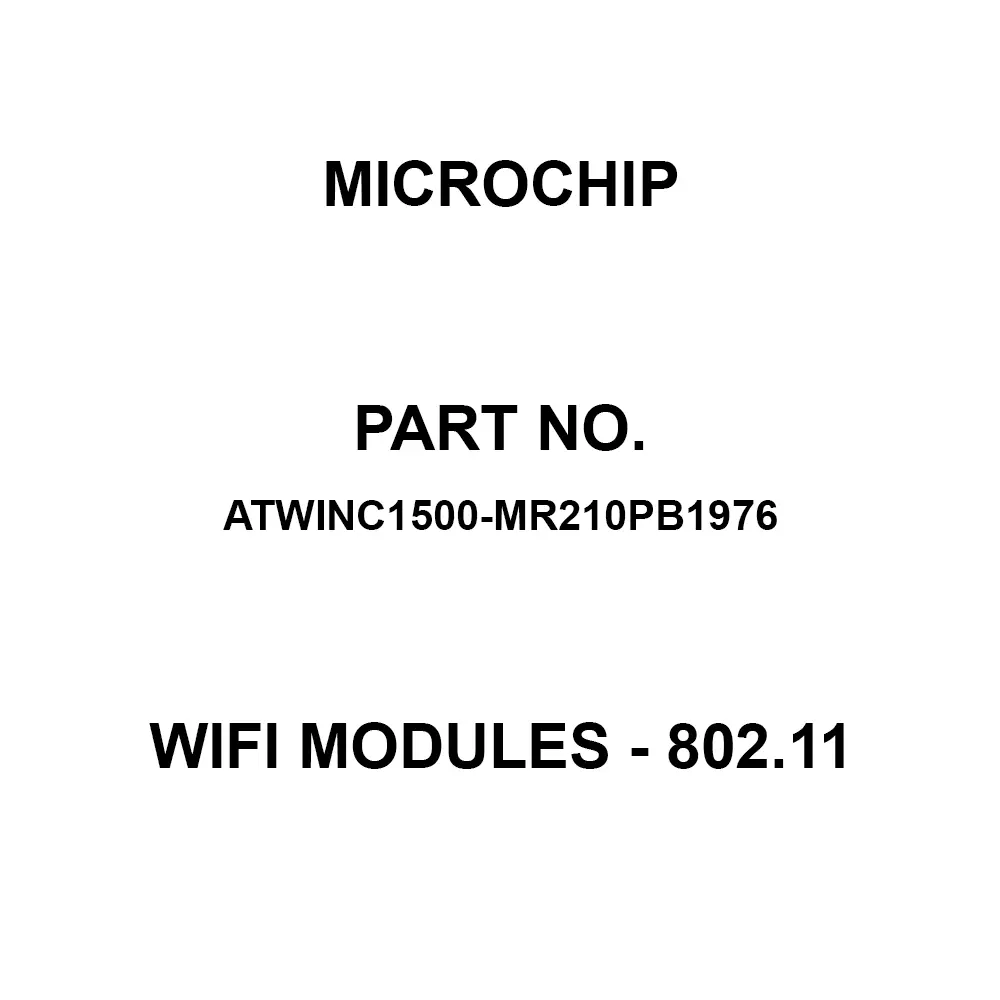 MICROCHIP WiFi Module 2.412 GHz to 2.484 GHz Frequency, ATWINC1500-MR210PB1976