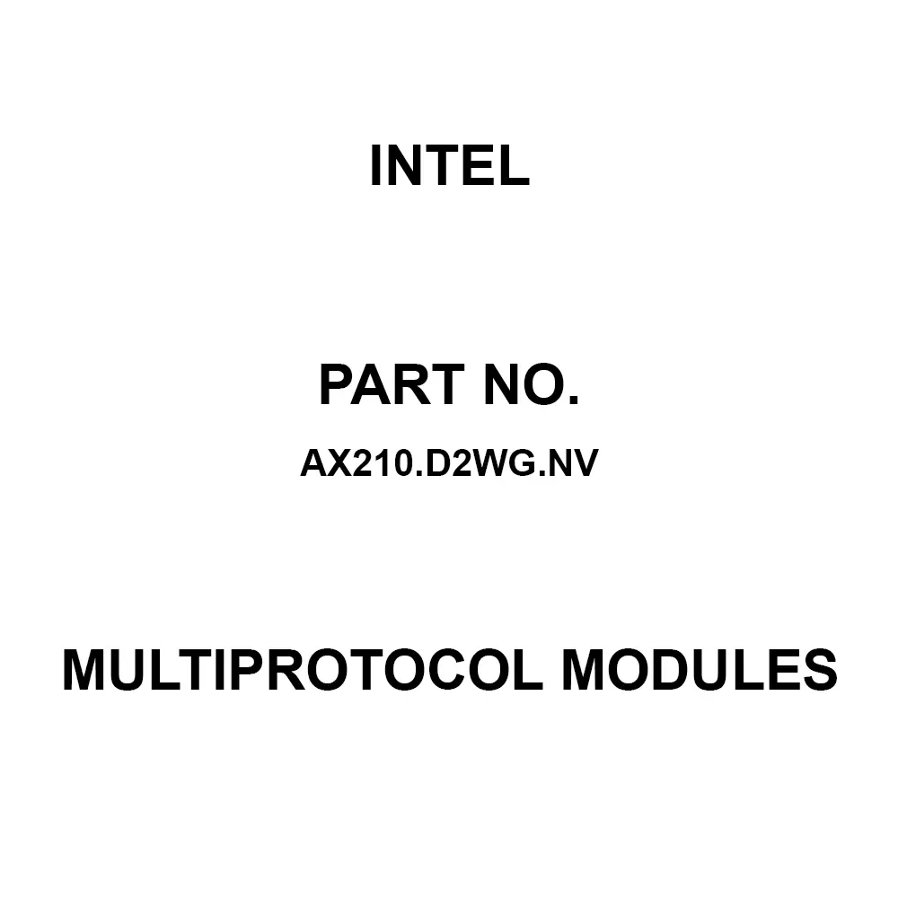 Intel Multiprotocol Modules 6 GHz Frequency, AX210.D2WG.NV