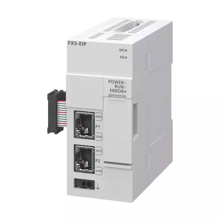 Mitsubishi Electric MELSEC IQ-F SERIES FX5 Communication Module Master Station Type with 110 mA Current Consumption and Ethernet/IP Network Interface, FX5-EIP
