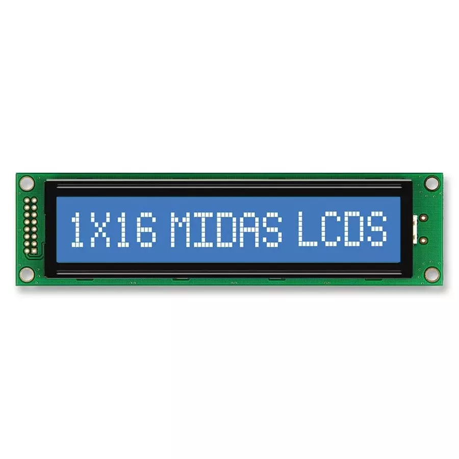 MIDAS DISPLAYS DISPLAY, ALPHANUMERIC, 16X1, WHITE, MC11615A6W-BNMLW-V2