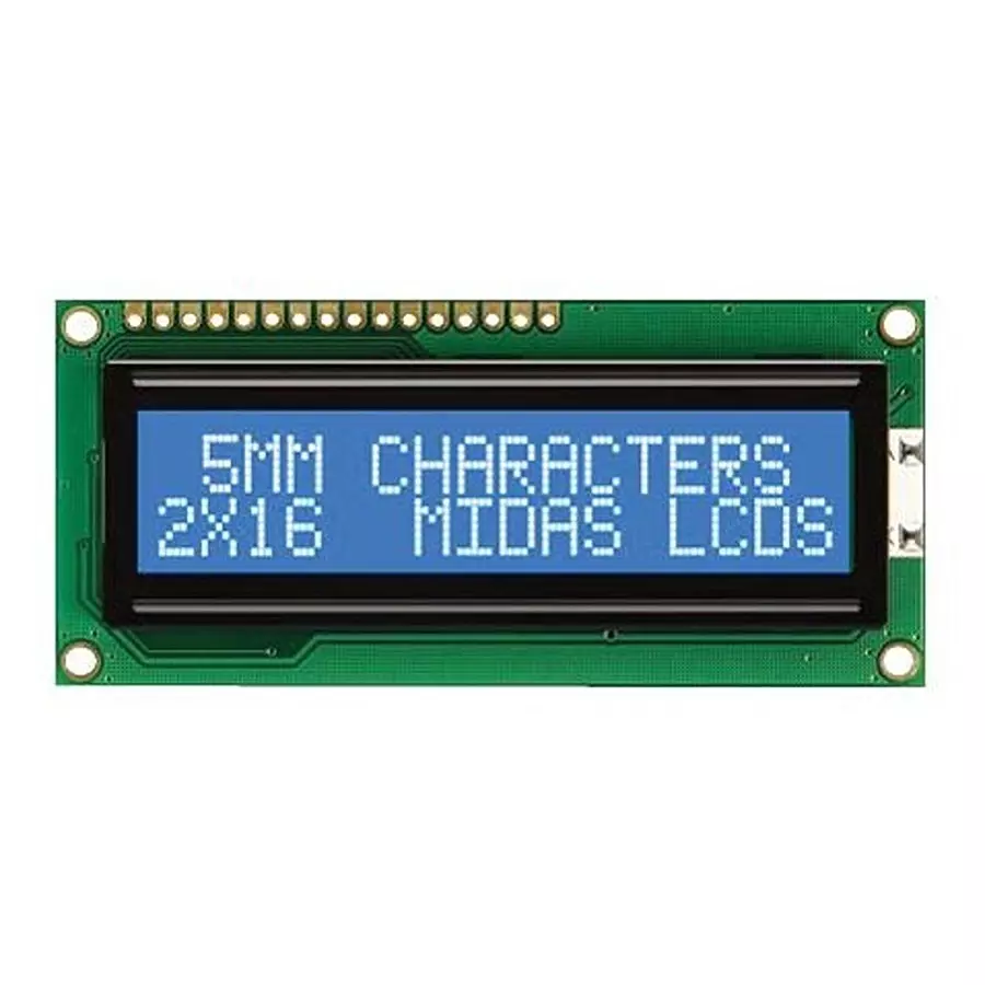 MIDAS DISPLAYS DISPLAY, ALPHANUMERIC, 16X2, WHITE, MC21605C6WR-BNMLW-V2