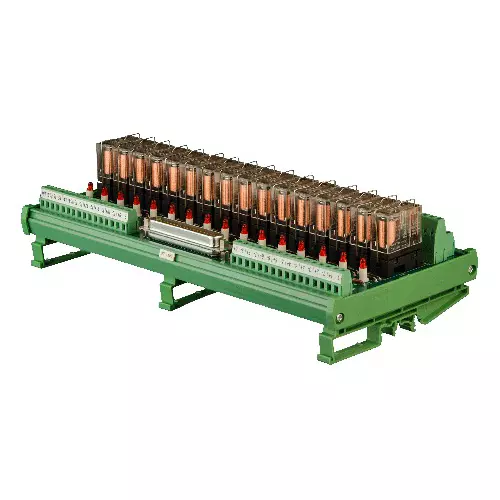 Connectwell Relay Module 16 Channel 2CO 24 VDC Rail Mount with DSUB MALE 37 (Plugable Relay), IMRE2SS16/24/DM37