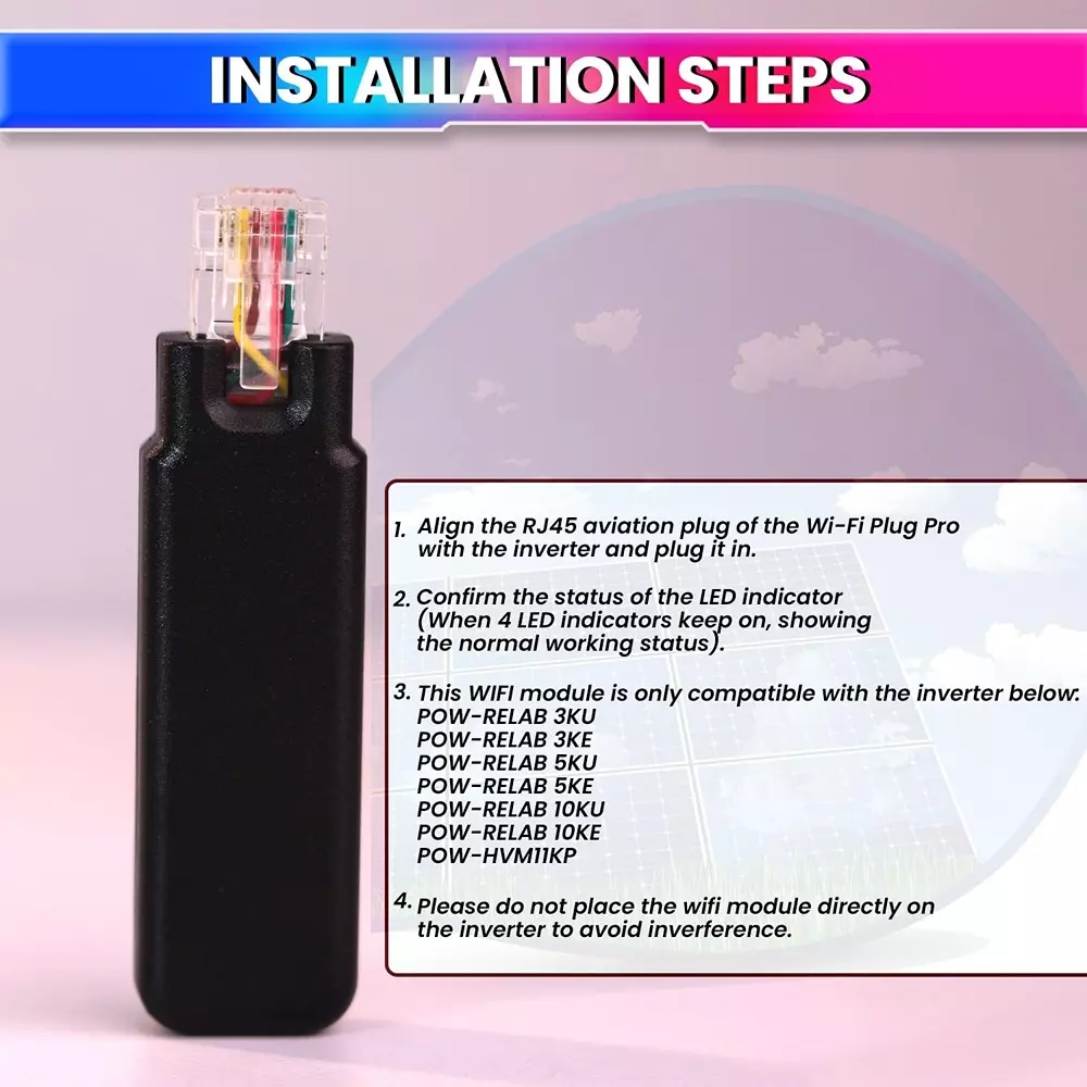 AmiciSolar WiFi + Bluetooth Module Smart ESS App Compatibility for Solar Hybrid Inverters, SLR-INV-REM