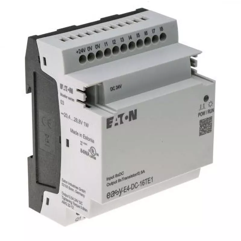 EATON Logic Module Transistor 24 DC V Power Supply Voltage 8 No. of Output Transistor Output Type, EASY-E4-DC-16TE1