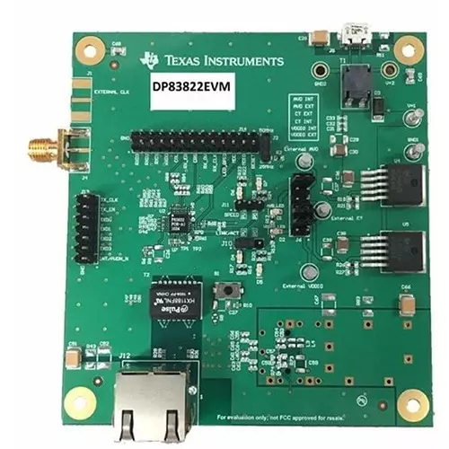 TEXAS INSTRUMENTS Ethernet Transceivers Evaluation Module 1.8 V, 2.5 V, 3.3 V MII, RGMII, RMII, DP83822EVM
