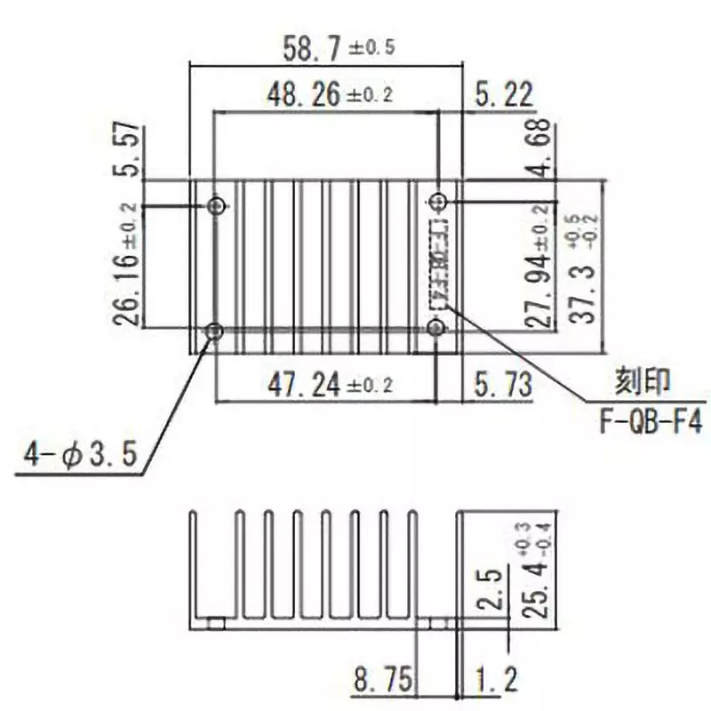 Cosel Heat Sink Natural air cooling (0.1 m / s): 7.5 Thermal Resistance, F-QB-F4