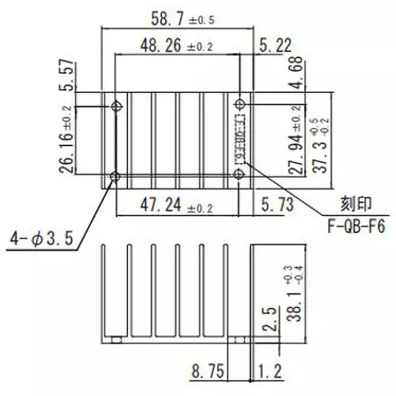 Cosel Heat Sink Natural air cooling (0.1 m / s): 5.0 Thermal Resistance, F-QB-F6