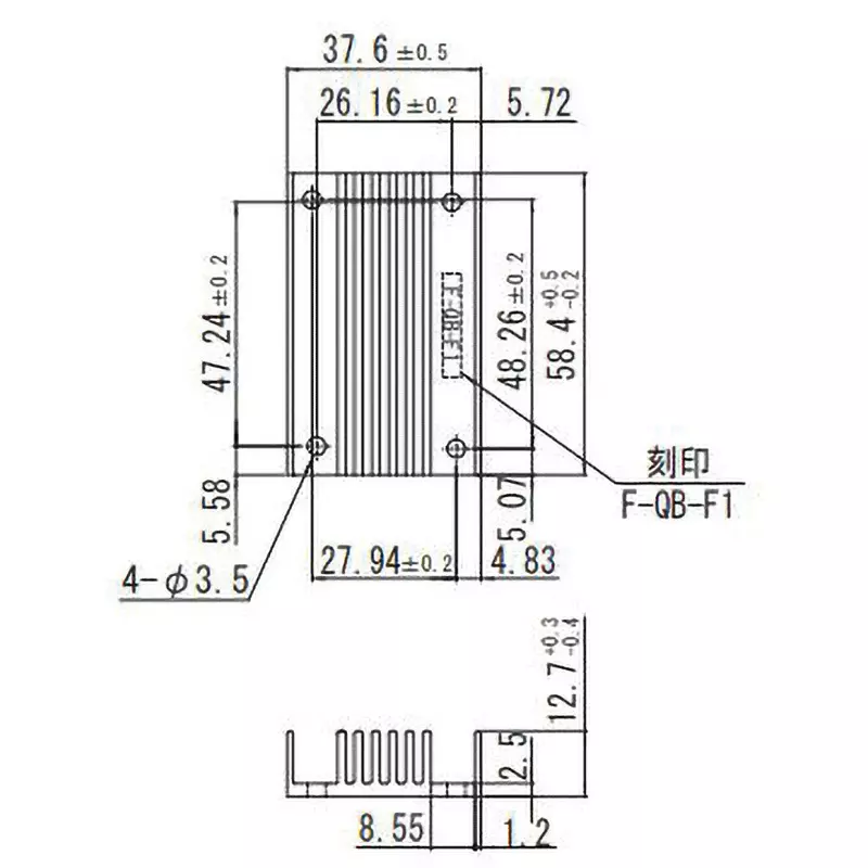 Cosel Heat Sink Natural air cooling (0.1 m / s): 14.0 Thermal Resistance, F-QB-F1