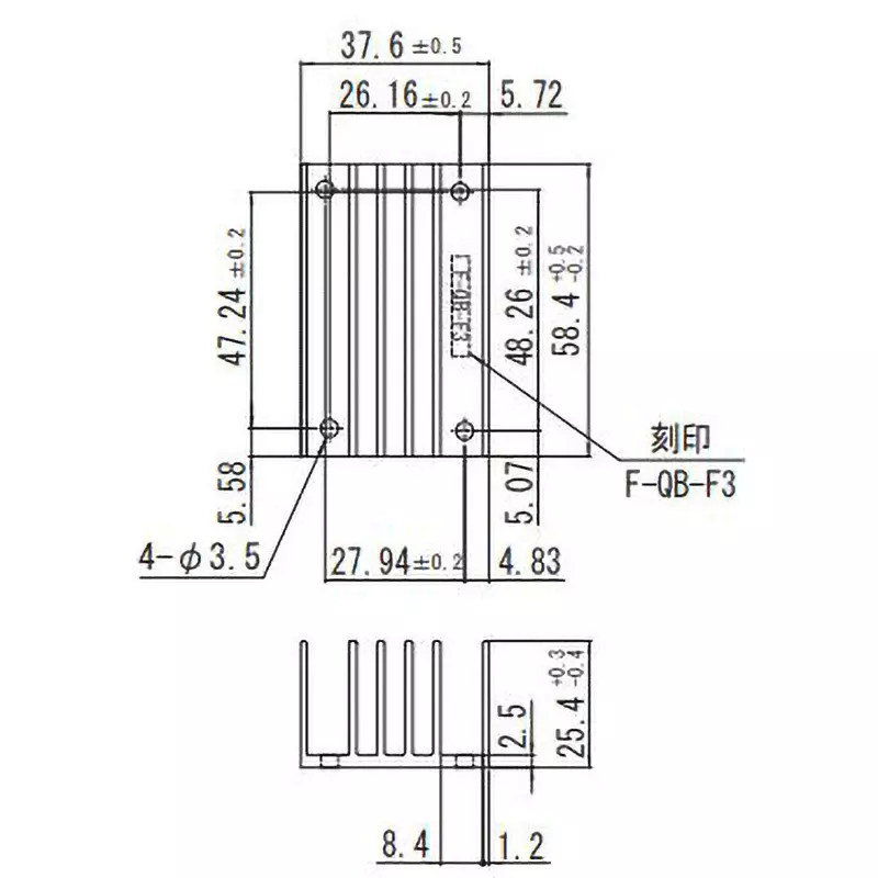 Cosel Heat Sink Natural air cooling (0.1 m / s): 7.5 Thermal Resistance, F-QB-F3