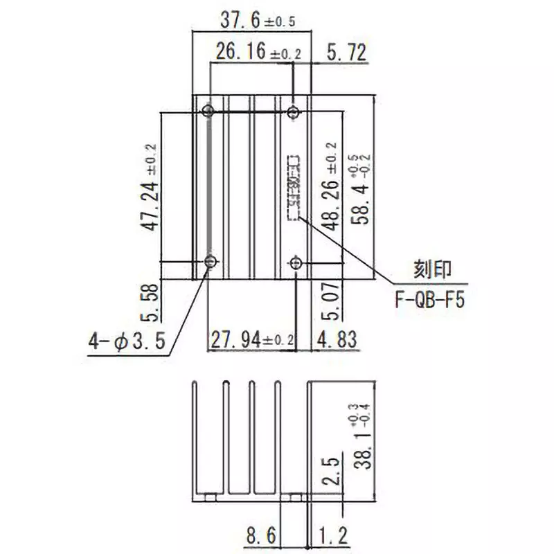 Cosel Heat Sink Natural air cooling (0.1 m / s): 5.0 Thermal Resistance, F-QB-F5