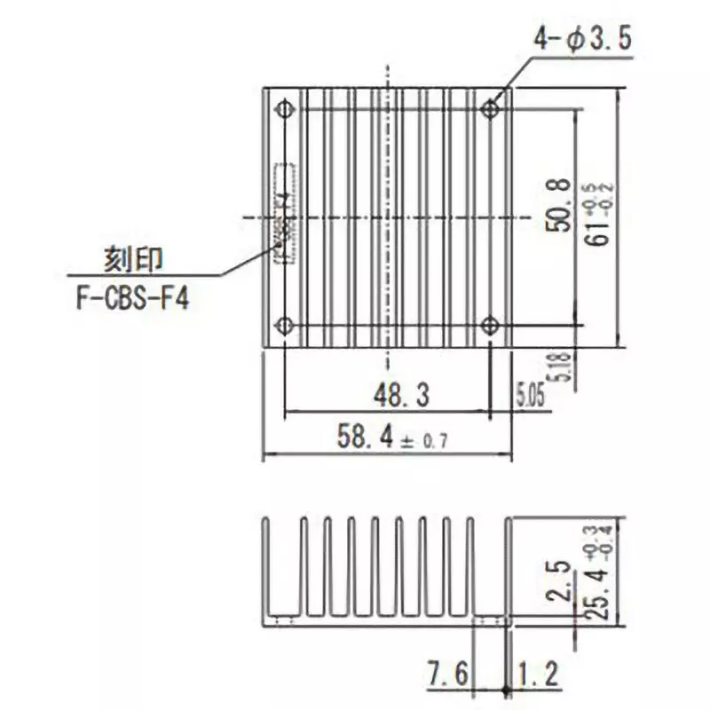 Cosel Heat Sink Natural air cooling (0.1 m / s): 4.6 Thermal Resistance, F-CBS-F4