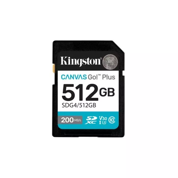 Kingston 512 GB SDXC SD Card, Class 10, U3, UHS-I, V30, SDG4/512GB
