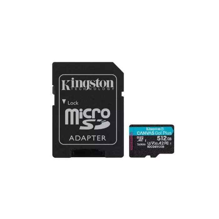 Kingston 512 GB MicroSDXC Micro SD Card, A2, Class 10, U3, UHS-I, V30, SDCG4/512GB