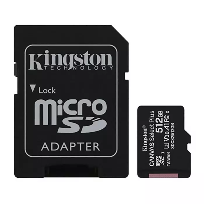 Kingston 512 GB MicroSD Micro SD Card, Class 10, UHS-I, SDCS2/512GB