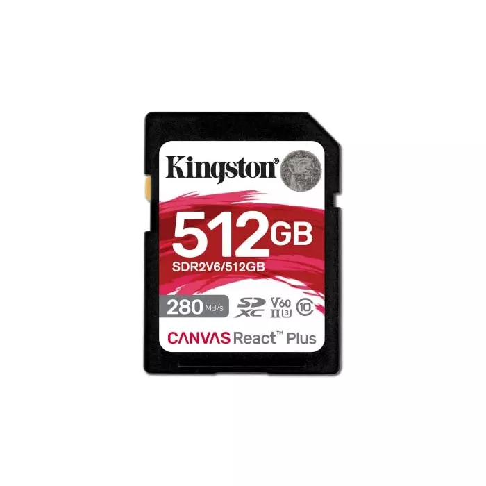 Kingston 512GB SDXC SD Card, Class 10, U3, UHS-II, V60, SDR2V6/512GB