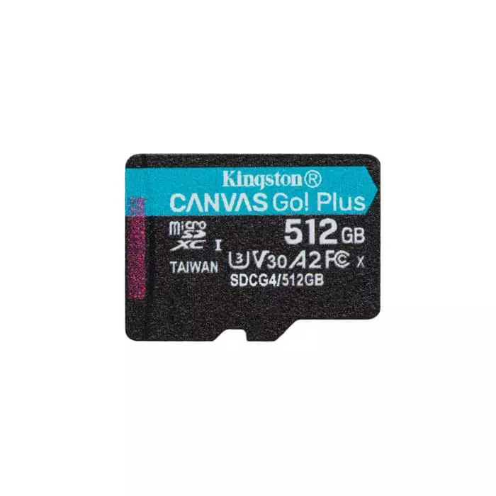 Kingston 512 GB MicroSDXC Micro SD Card, A2, Class 10, U3, UHS-I, V30, SDCG4/512GBSP