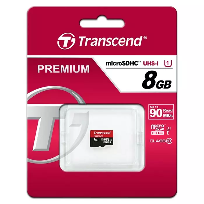 Transcend 8 GB MicroSDHC Micro SD Card, Class 10, UHS-1 U1, TS8GUSDCU1