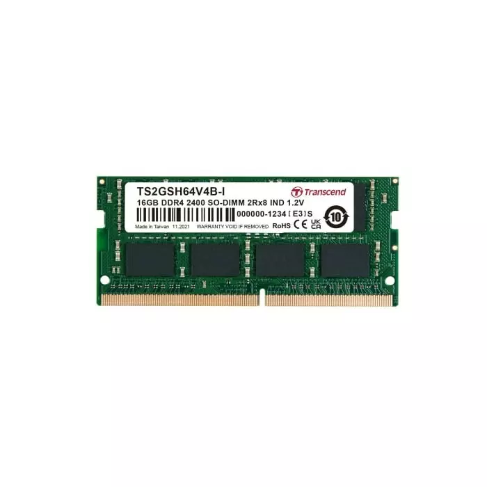 Transcend 16 GB DDR4 RAM, 2400Mbit/s, SODIMM, 1.2V, TS2GSH64V4B-I