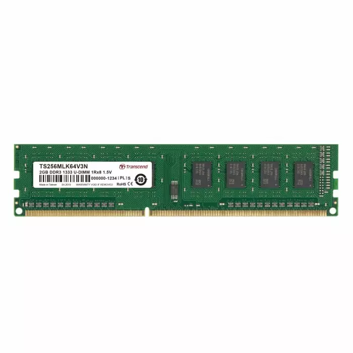 Transcend 2 GB DDR3 Desktop, Laptop RAM, 1333Mbit/s, UDIMM, 1.5V, TS256MLK64V3N