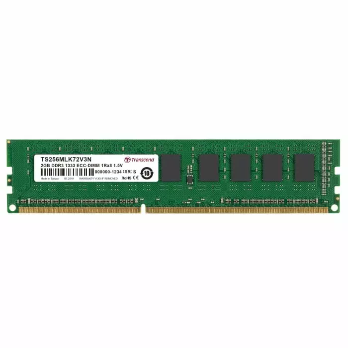 Transcend 2 GB DDR3 Server RAM, 1333Mbit/s, DIMM, 1.5V, TS256MLK72V3N