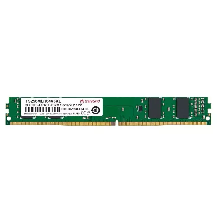 Transcend 2 GB DDR4 RAM, 2666Mbit/s, UDIMM, 1.2V, TS256MLH64V6XL