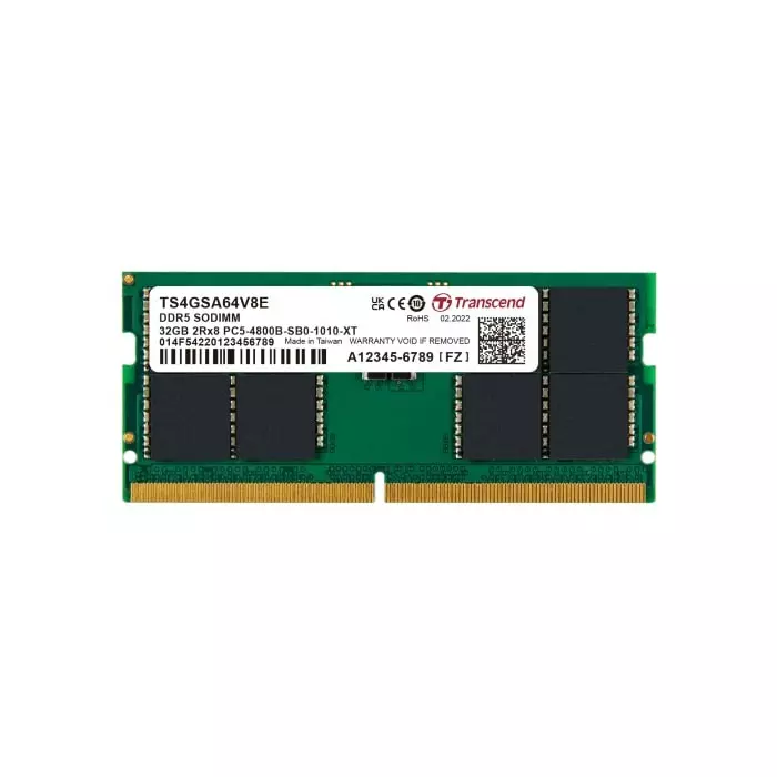 Transcend 32 GB DDR5 Server RAM, 4800Mbit/s, SODIMM, 1.1V, TS4GSA64V8E