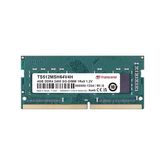 Transcend 4 GB DDR4 Desktop, Laptop RAM, 2400Mbit/s, SODIMM, 1.2V, TS512MSH64V4H