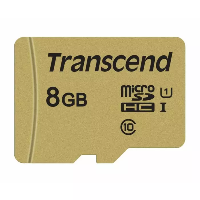 Transcend 8 GB MicroSDHC Micro SD Card, Class 10, UHS-I U1, UHS-I U3, V30, TS8GUSD500S