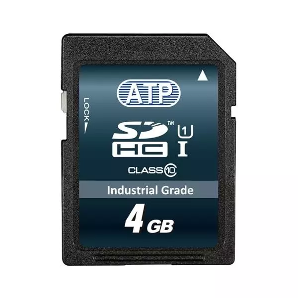 ATP Industrial SD Card 4 GB Memory Size 32x24x2.1 mm, AF4GSDI-WADXM