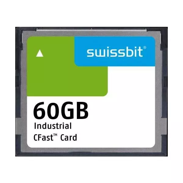SWISSBIT CFast Card 60 GB Memory Size 42.8x36.4x3.6 mm, SFCA060GH3AA2TO-I-LB-226-STD
