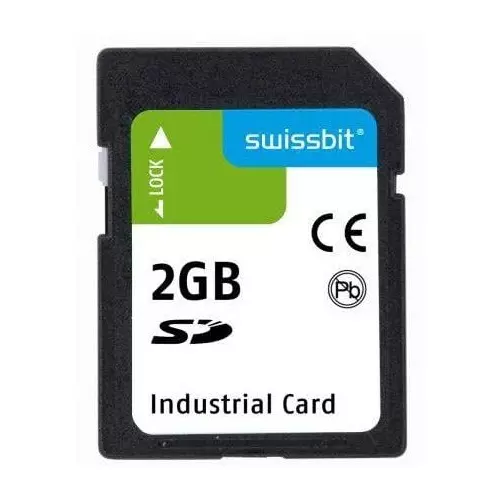SWISSBIT Industrial SD Card 2 GB Memory Size 32x24x2.1 mm, SFSD2048L1BN1WI-E-QF-111-STD